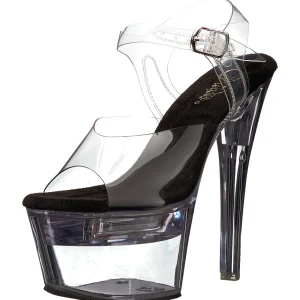 Noir 18 cm FLASHDANCE-708 sandales LED ampoule pour stripteaseuse
