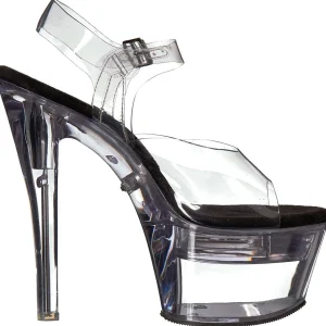 Noir 18 cm FLASHDANCE-708 sandales LED ampoule pour stripteaseuse
