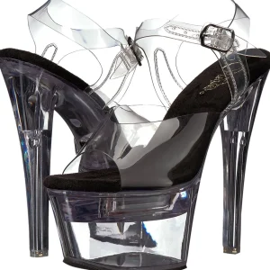 Noir 18 cm FLASHDANCE-708 sandales LED ampoule pour stripteaseuse