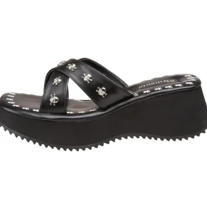Noir 6,5 cm FLIP-05 Plateforme Tongs Gothique Femmes