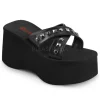 Noir 9 cm FUNN-29 Plateforme Tongs Gothique Femmes