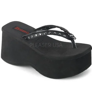 Noir 9 cm FUNN-33 Plateforme Tongs Gothique Femmes