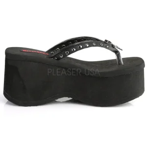 Noir 9 cm FUNN-33 Plateforme Tongs Gothique Femmes