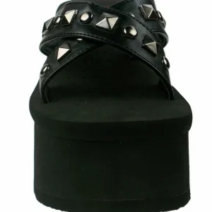 Noir 9 cm FUNN-29 Plateforme Tongs Gothique Femmes