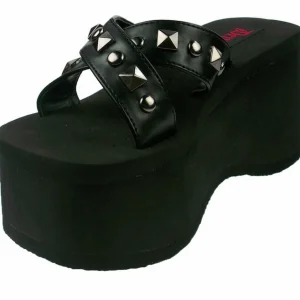 Noir 9 cm FUNN-29 Plateforme Tongs Gothique Femmes