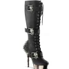 Noir 14 cm MUERTO-2028 Chrome Plateforme Bottes Femmes