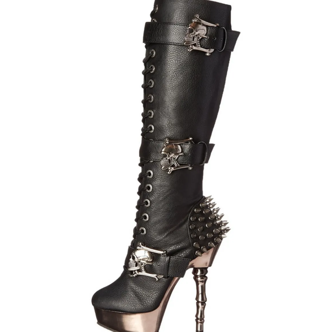 noir__cm_muerto_chrome_pl_1.webp Noir 14 cm MUERTO-2028 Chrome Plateforme Bottes Femmes