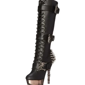 Noir 14 cm MUERTO-2028 Chrome Plateforme Bottes Femmes