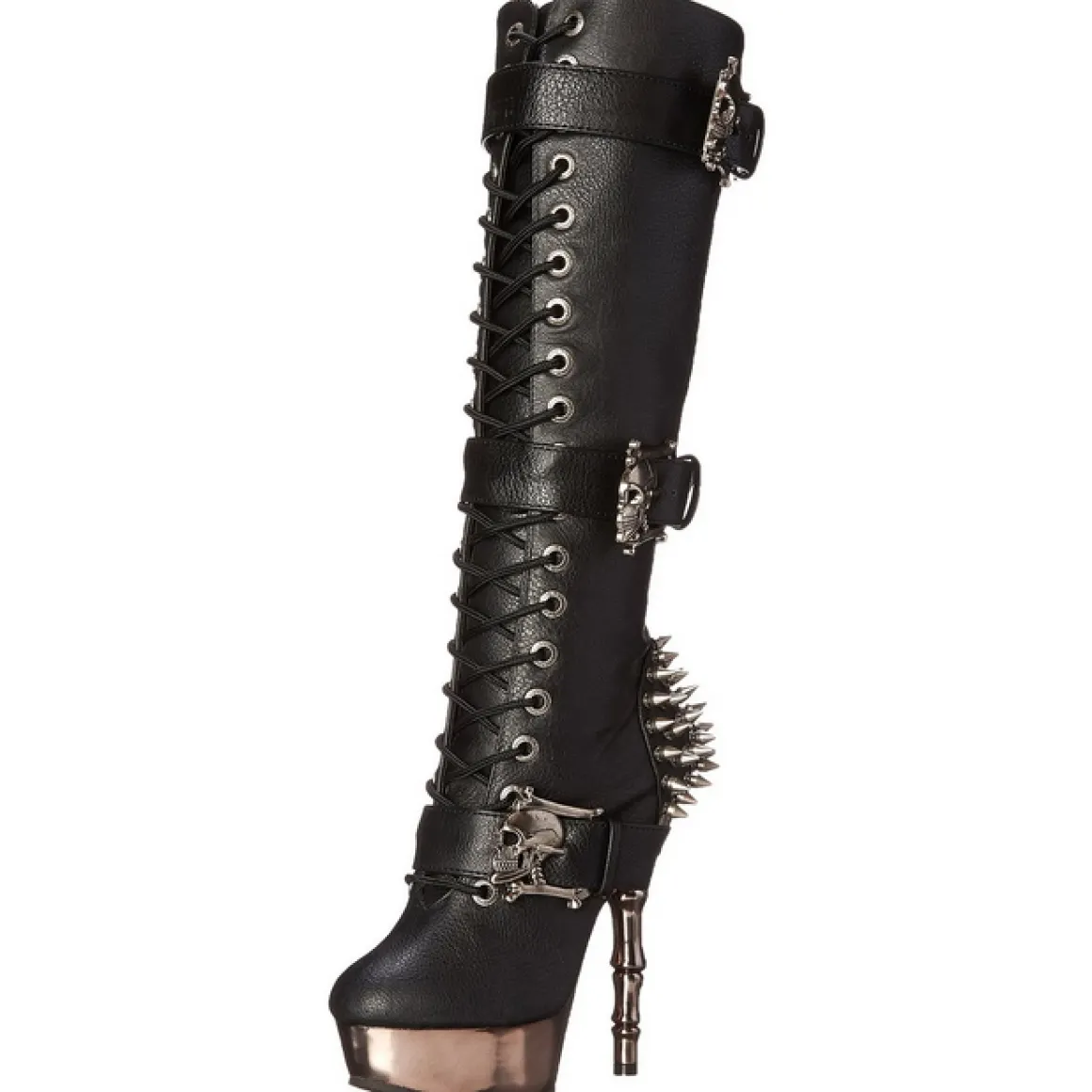 noir__cm_muerto_chrome_pl_3.webp Noir 14 cm MUERTO-2028 Chrome Plateforme Bottes Femmes