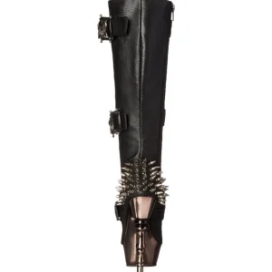 Noir 14 cm MUERTO-2028 Chrome Plateforme Bottes Femmes