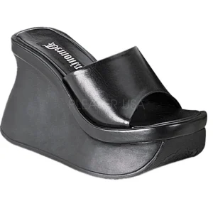 Noir 11,5 cm PACE-01 Plateforme Tongs Gothique Femmes