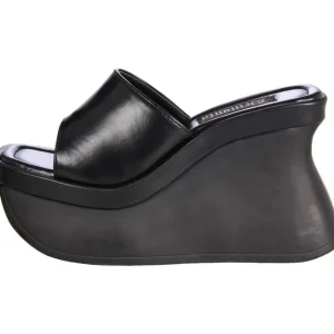 Noir 11,5 cm PACE-01 Plateforme Tongs Gothique Femmes