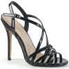 Noir 13 cm Pleaser AMUSE-13 sandales à talons aiguilles