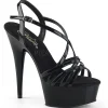 Noir 15 cm Pleaser DELIGHT-613 Sandales femme à talon