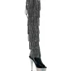 Noir 15 cm pole dance exotic botte overknee plateforme frangees strass