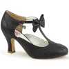 Noir 7,5 cm retro vintage FLAPPER-11 Pinup escarpins femmes à talons bas