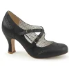 Noir 7,5 cm retro vintage FLAPPER-35 Pinup escarpins femmes à talons bas