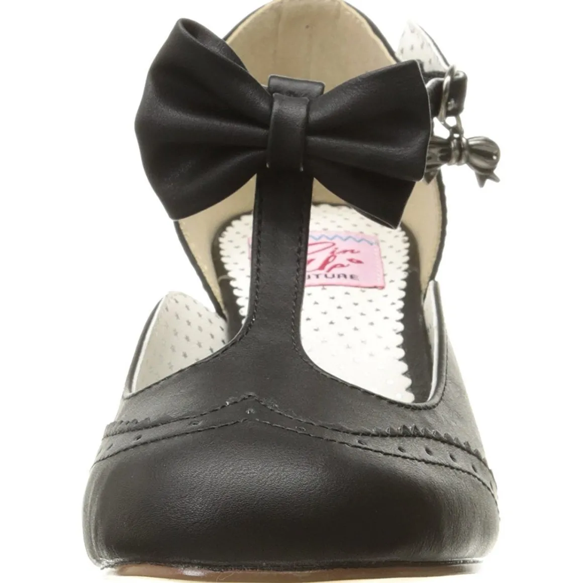 Noir 7,5 cm retro vintage FLAPPER-11 Pinup escarpins femmes à talons bas