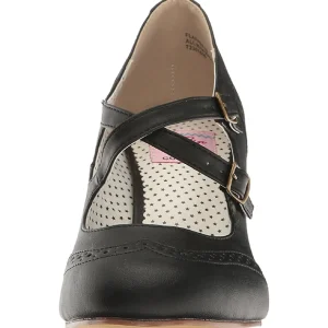Noir 7,5 cm retro vintage FLAPPER-35 Pinup escarpins femmes à talons bas