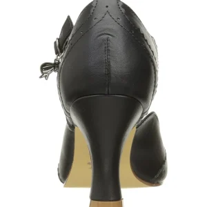 Noir 7,5 cm retro vintage FLAPPER-11 Pinup escarpins femmes à talons bas