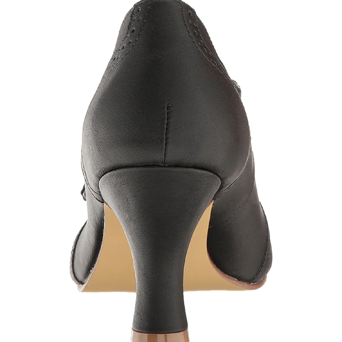 Noir 7,5 cm retro vintage FLAPPER-35 Pinup escarpins femmes à talons bas