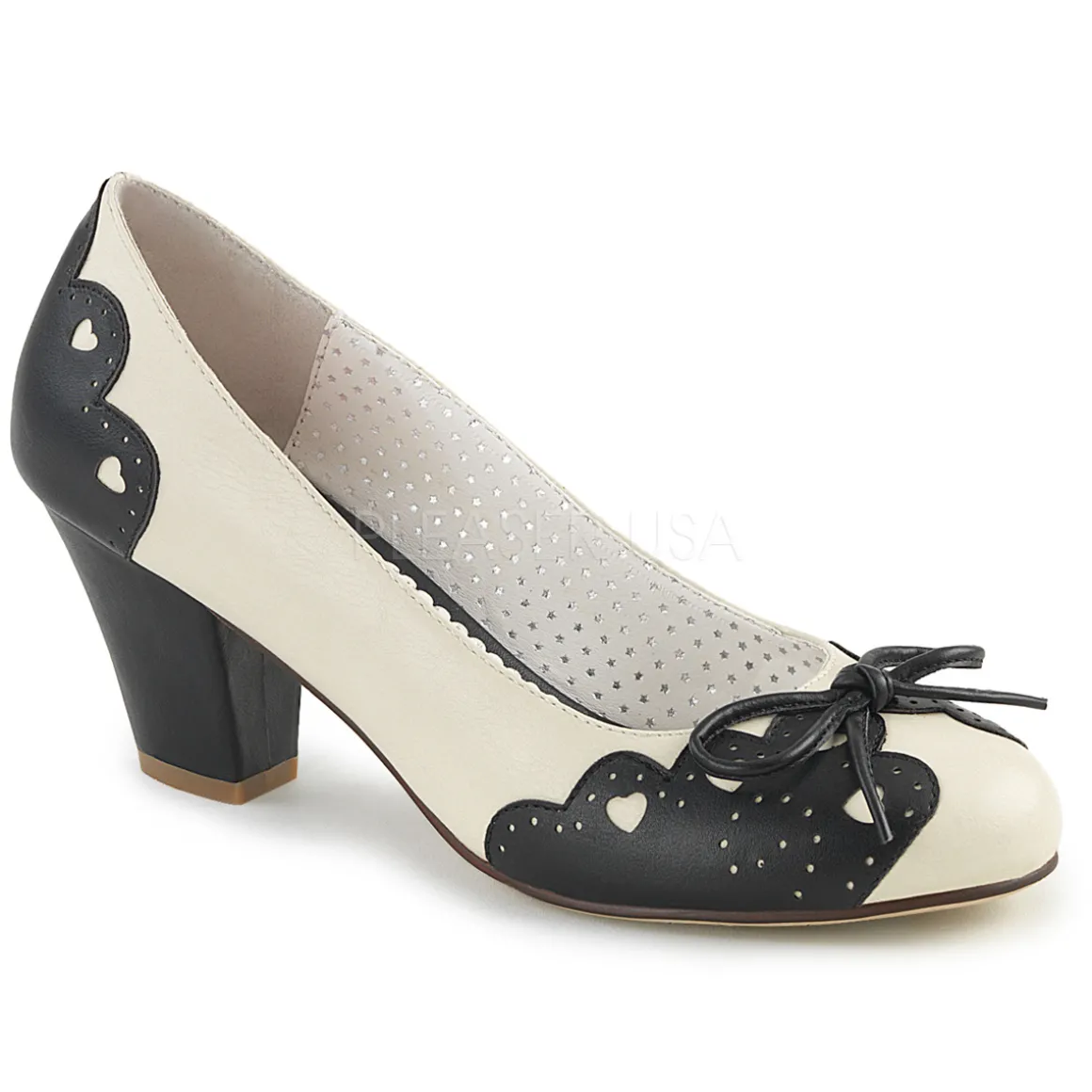 Noir 6,5 cm retro vintage WIGGLE-17 Pinup escarpins femmes à talons épais