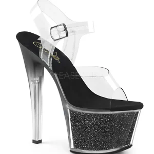 Noir 18 cm SKY-308G-T etincelle sandales avec plateforme