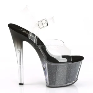 Noir 18 cm SKY-308G-T etincelle sandales avec plateforme