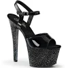 Noir 18 cm SKY-309MG Glitter Plateforme Haut Talon
