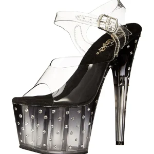 Noir 18 cm STARDUST-708T Plateforme Sandales Hauts Talons