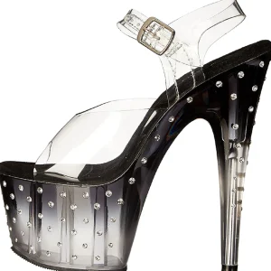 Noir 18 cm STARDUST-708T Plateforme Sandales Hauts Talons
