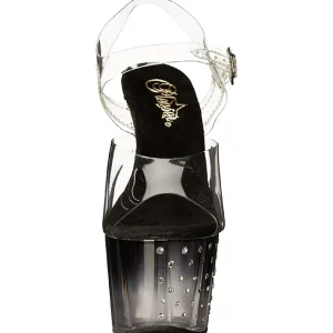 Noir 18 cm STARDUST-708T Plateforme Sandales Hauts Talons