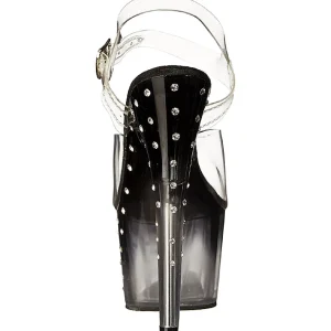 Noir 18 cm STARDUST-708T Plateforme Sandales Hauts Talons