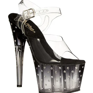 Noir 18 cm STARDUST-708T Plateforme Sandales Hauts Talons