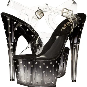 Noir 18 cm STARDUST-708T Plateforme Sandales Hauts Talons