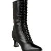 Noir 7 cm VICTORIAN-120 Bottines à Lacets Talons Hauts Femmes