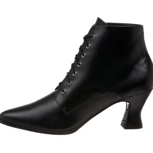 Noir 7 cm VICTORIAN-35 Bottines à Lacets Talons Hauts Femmes