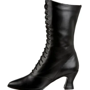 Noir 7 cm VICTORIAN-120 Bottines à Lacets Talons Hauts Femmes