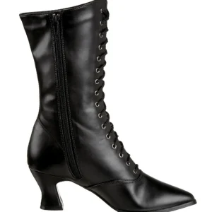 Noir 7 cm VICTORIAN-120 Bottines à Lacets Talons Hauts Femmes