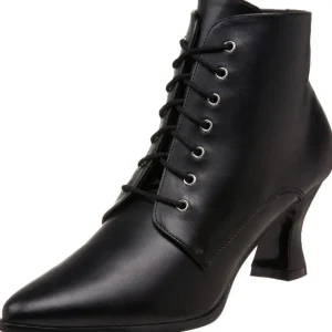 Noir 7 cm VICTORIAN-35 Bottines à Lacets Talons Hauts Femmes