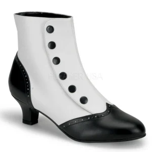 Noir Blanc 5 cm FLORA-1023 Bottines Femmes