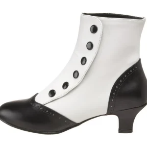 Noir Blanc 5 cm FLORA-1023 Bottines Femmes