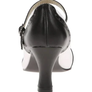 Noir Blanc 7,5 cm retro vintage FLAPPER-25 escarpins à talons hauts