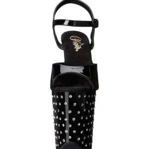 Noir Cristal Pierre 20 cm STARDUST-809 Chaussures Plateau Talon Haut