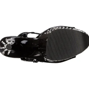 Noir Cristal Pierre 20 cm STARDUST-809 Chaussures Plateau Talon Haut