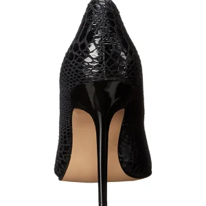 Noir Cuir 10 cm CLASSIQUE-20SP Escarpins Talon Aiguille Femmes