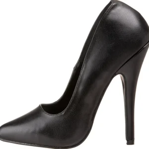 Noir Cuir 15 cm DOMINA-420 talon aiguille très haut et bout pointu