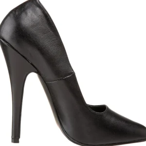 Noir Cuir 15 cm DOMINA-420 talon aiguille très haut et bout pointu