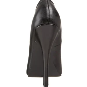 Noir Cuir 15 cm DOMINA-420 talon aiguille très haut et bout pointu