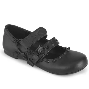Noir DAISY-03 chaussures ballerines femmes gothique talons plates